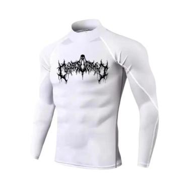 Imagem de Camisa De Compressão Masculina Y2K Com Gola Alta Para Fitness, Secagem