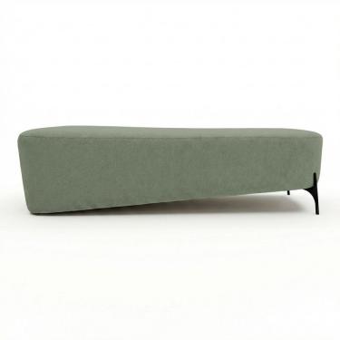 Imagem de Puff Recamier Decorativo Orgânico Lavie 140cm Premium Bouclê Verde Menta - Abmaza