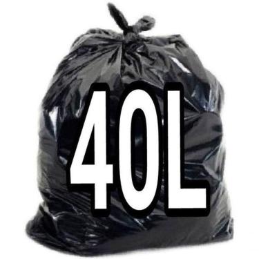Imagem de Saco para Lixo 40 Litros 50x60 cm Parede Dupla para Uso Residencial e Comercial Preto Higipack