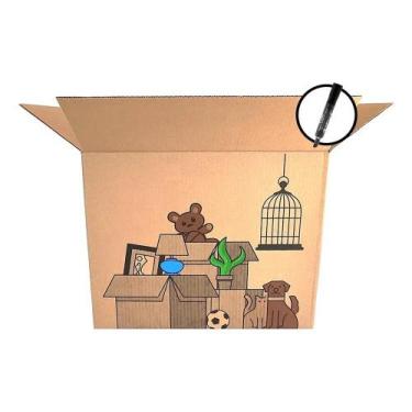 Imagem de Kit 10 Caixa Grande De Papelão Reforçado P/ Mudança 50x30x40 - Congrat