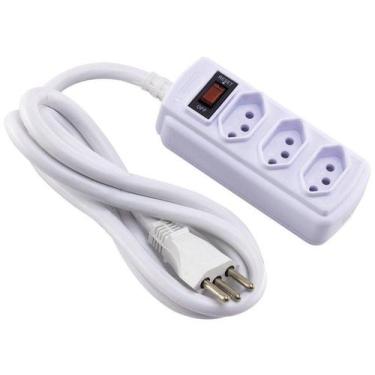 Imagem de Filtro de Linha 3 Tomadas 1,5m 20a Bivolt Com Disjuntor Rearmável Bran