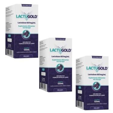 Imagem de Lactugold Lactulose Kit Com 3 120ml Cada Sabor Ameixa - arte nativa