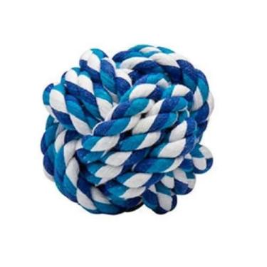 Imagem de Brinquedo Para Cães Bolinha de Corda Entrelaçada Azul Savana Pet