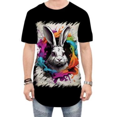 Imagem de Camiseta Longline Páscoa Coelhinho Artístico Design 10 - Kasubeck Stor