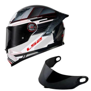 Imagem de Capacete ls2 classic pro digital preto branco c/ viseira fumê extra, 6