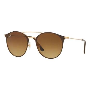 Imagem de Óculos De Sol Ray Ban Double Bridge Rb3546 9009/85 Marrom Degrade - Ra
