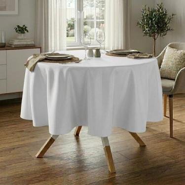 Imagem de Toalha de Mesa Redonda para Buffet em Oxford Branco, 3,20