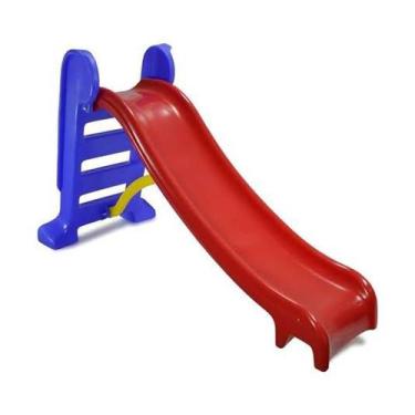 Imagem de Escorregador Infantil Médio 3 Degraus Playground - Vermelho E Azul - N