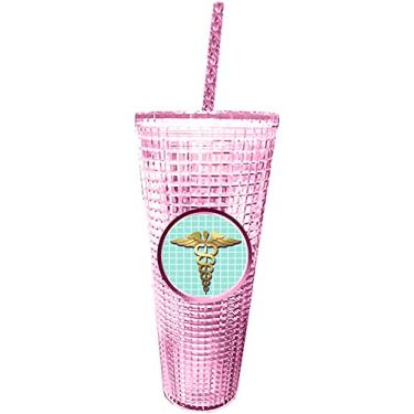 Imagem de Spoontiques Copo de diamante de enfermeira com canudo, 590 ml