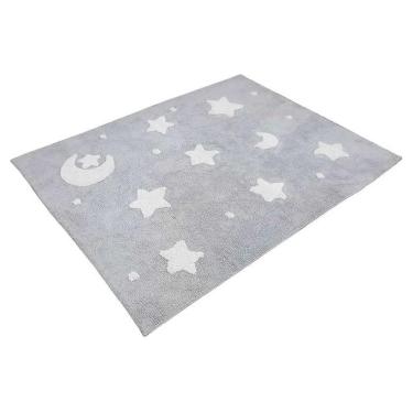 Imagem de Tapete Sky Cinza E Branco Estrelado 160x120cm - Nina & Co.