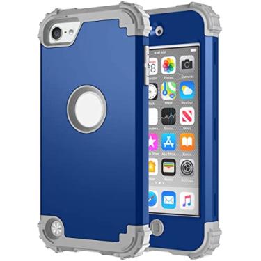 Imagem de Capa de telefone projetada compatível com iPhone iPod Touch 5 6 7, capa protetora três em TPU + PC capa de telefone protetora de silicone ultrafina à prova de choque, proteção de nível militar, proteção contra quedas