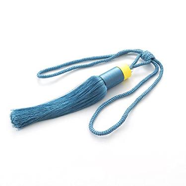 Imagem de porta-cortinas simples cortina de borla cilíndrica pendurada em forma de bola acessórios de cortina, lago azul, 1 peça