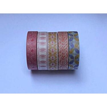 Imagem de Washi Tape - Kit com 5 unidades, Cor Jade rabbit, 1cm x 3 metros cada