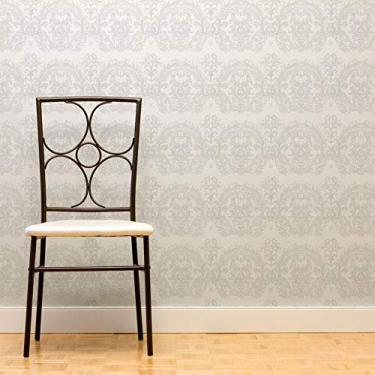 Imagem de Papel de Parede Adesivo Arabesco Prata Ii - 45x250 cm