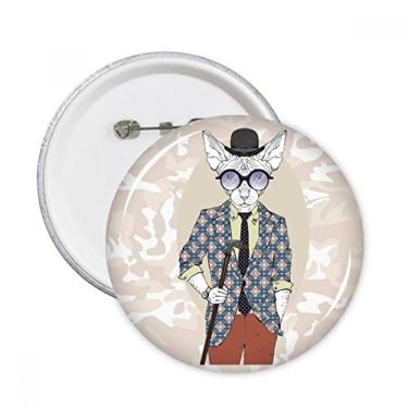 Imagem de Roupas Aquarela Adorável Ilustração Cão Pinos Redondos Emblema Decoração de Roupas 5 Peças Presente