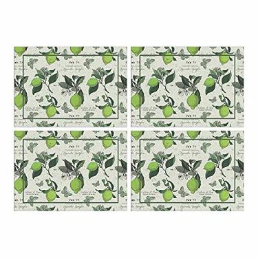 Imagem de Jogo Americano Limão Vd 6 Peças 30x40 Base Emborrachada