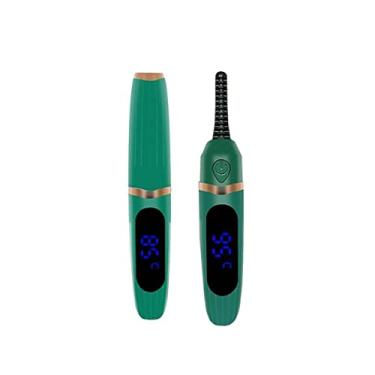 Imagem de Modelador de cílios elétrico 3 engrenagens ferramenta de ondulação de cílios de maquiagem 2 W display digital portátil estilo maquiagem cílios fornecimento, verde