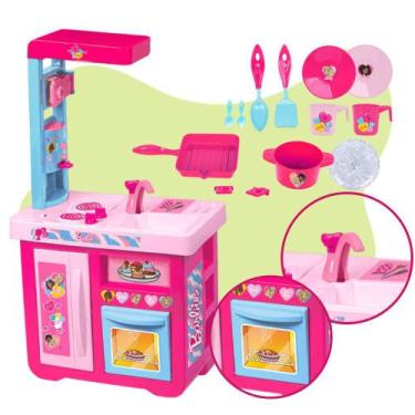 Imagem de Barbie Cozinha Com Fogão Torneira Que Sai Àgua De Verdade - Cotiplás