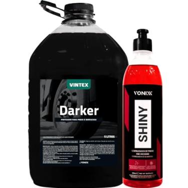 Imagem de Darker 5l Vintex Pneu Pretinho Revitalizador Shiny brilho intenso 500ml Vonixx