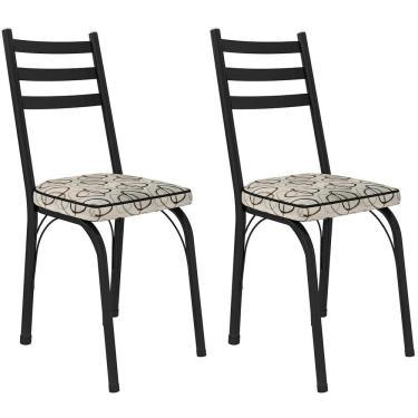 Imagem de Kit 2 Cadeiras Tubular Nara 141 de Aço Cromo