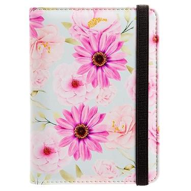 Imagem de Porta-cartão de passaporte e vacina combo porta-passaporte com compartimento para cartão de vacina, protetor de cartão de crédito com bloqueio de RFID para mulheres e homens, Flor, Padrão clássico