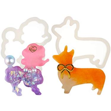 Imagem de Funshowcase Bandejas de silicone para cães fofos para artesanato, epóxi de resina, fabricação de joias, poodle e filhote
