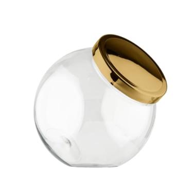 Imagem de Pote Baleiro Plástico 1,2l Redondo Pote Balas Doces Plástico (Dourado)