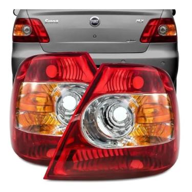 Imagem de Par Lanterna Traseira Siena 2004 2005 2006 2007 2008 2009 2010 2011 2012 Canto Cor:Tricolor