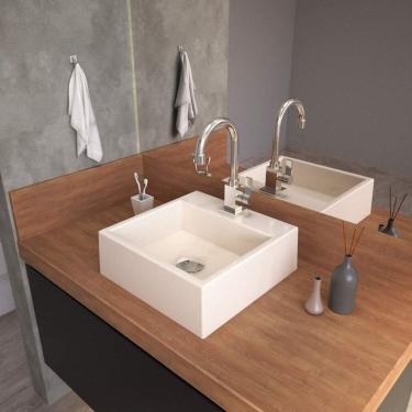 Imagem de Kit 3 Cubas para Banheiro Q355w Quadrada Compace Bege