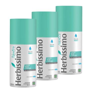 Imagem de Kit Desodorante Roll-On Herbíssimo Neutro 50Ml - 3 unidades