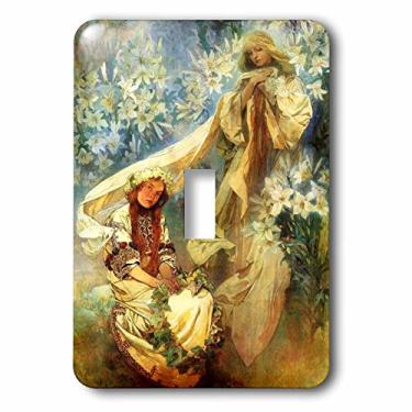 Imagem de 3dRose lsp_61777_1"Alphonse Muchas Pintura Madonna Of The Lillies Interruptor único