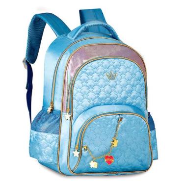 Imagem de Mochila de Costas Sweet Queen Infanto Juvenil Clio SQ23060J, Azul, Ros