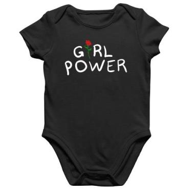 Imagem de Body Bebê Algodão Girl Power - Foca na Moda, Preto, G