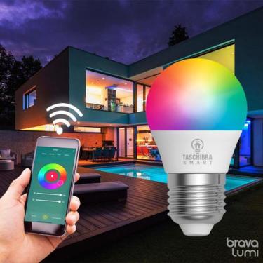 Imagem de Lâmpada Led Smart Wi-Fi Inteligente Bolinha 6W E27 RGB Taschibra