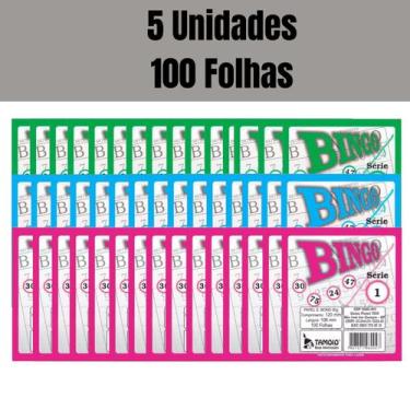 Imagem de KIT com 5 Blocos para Bingo com 100 Folhas - Tamoio, Azul