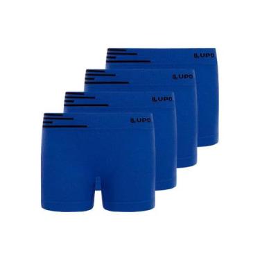 Imagem de Kit com 4 Cuecas Infantil Boxer Lupinho 132-002 - LUPO, Azul, GG