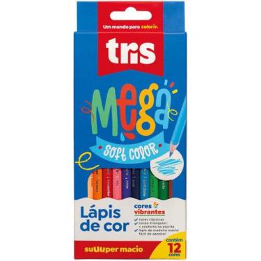 Imagem de Lápis de COR Triangular Mega SOFT Color 12 Cores Pacote com 6 - Summit