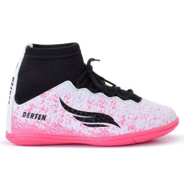 Imagem de Chuteira Botinha Infantil Futsal Cano Alto Quadra Lisa Salão Futebol -