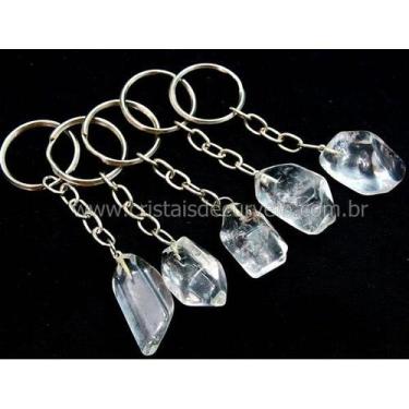 Imagem de Chaveiro de  Cristal Pedra verdadeira Rolada e Natural 264451 - Crista