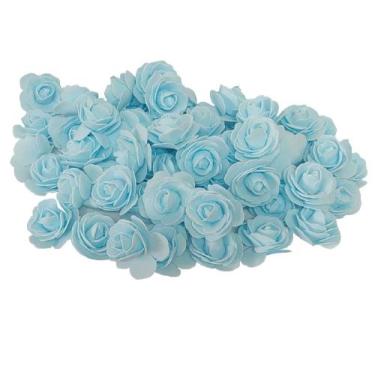 Imagem de Pacote 100 rosas de eva 5 cm, sem cabo, flutuantes, arranjo, flores, f