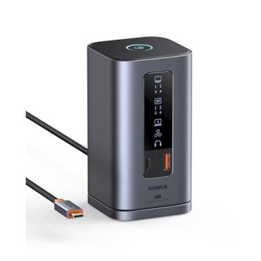 Imagem de Baseus Docking Station, série Spacemate 11 em 1 estação de acoplamento de 3 monitores com 2 x HDMI 1 x DP 4K@60Hz, 3 x USB-A/C 10 Gbps, Ethernet de 1 Gbps, 100 W PD, HUB USB C para computador portátil