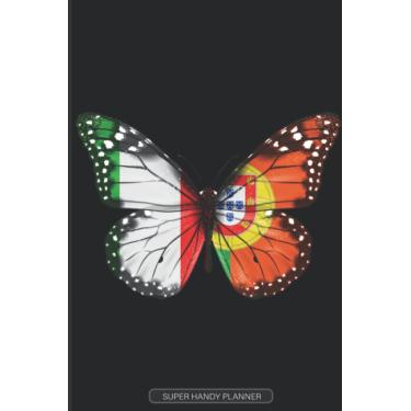 Imagem de Planner: Italian Portuguese Flag Combined Butterfly Flags Of Italy Portugal