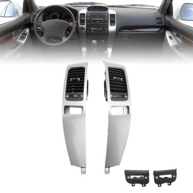 Imagem de JDMON 2 peças de substituição do painel de saída A/C do painel frontal para Lexus GX470 Toyota Land Cruiser Prado 120 2003-2009 substitui 55475-60040 55474-60040 grade de duto de ar condicionado do