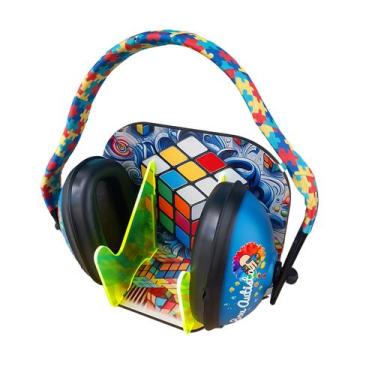 Imagem de Abafador de Ruido para Autistas 11 DB com suporte Cubo Mágico brilha n