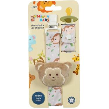 Imagem de Prendedor de Chupeta Bichinhos - Miguel Baby, Bege