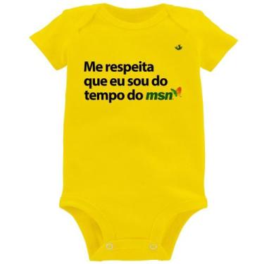 Imagem de Body Bebê Me respeita que eu sou da época do msn - Foca na Moda, Amare