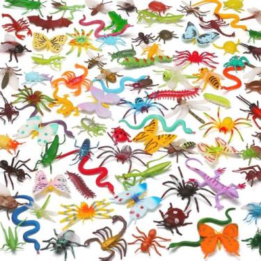 Imagem de Conjunto de 100 Estatuetas de Insetos de Plástico para Crianças (3+)