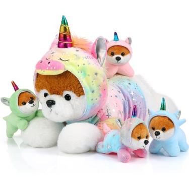 Imagem de Bicho de Pelúcia Skylety Dog - 1 Mãe com 4 Bebês