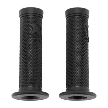 Imagem de Hihaha 7/20.3 cm 22 mm 15/40.6 cm 24 mm Capa universal para guidão de motocicleta antiderrapante de borracha antiderrapante para motocicleta, scooter, bicicleta, quadriciclo, preto, 1 par