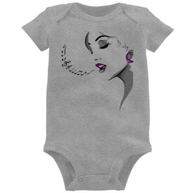 Imagem de Body Bebê Mulher Cantando - Foca na Moda, Cinza, GG